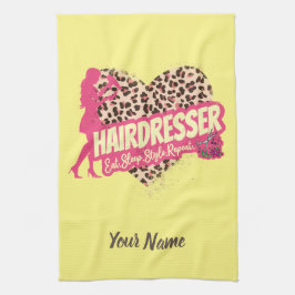 Paño De Cocina Hairdresser Leopard Hair Hustler Hairstylist