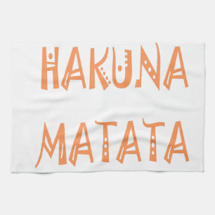 Paño De Cocina Hakuna Matata - Arte de texto tribal africano