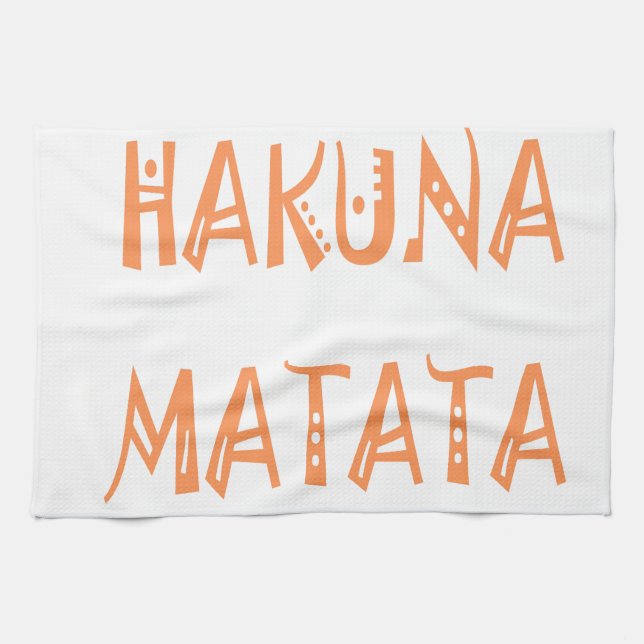 Paño De Cocina Hakuna Matata - Arte de texto tribal africano (Horizontal)