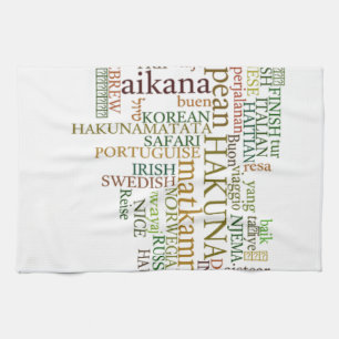 Paño De Cocina Hakuna Matata Global Word Cloud Art