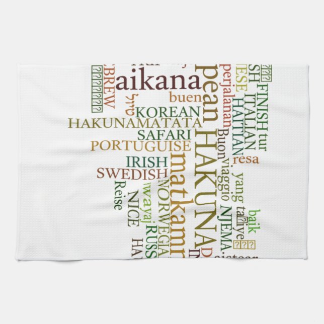Paño De Cocina Hakuna Matata Global Word Cloud Art (Horizontal)
