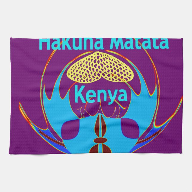 Paño De Cocina "Hakuna Matata Kenya" Arte de mariposa Imprimir/Gr (Horizontal)