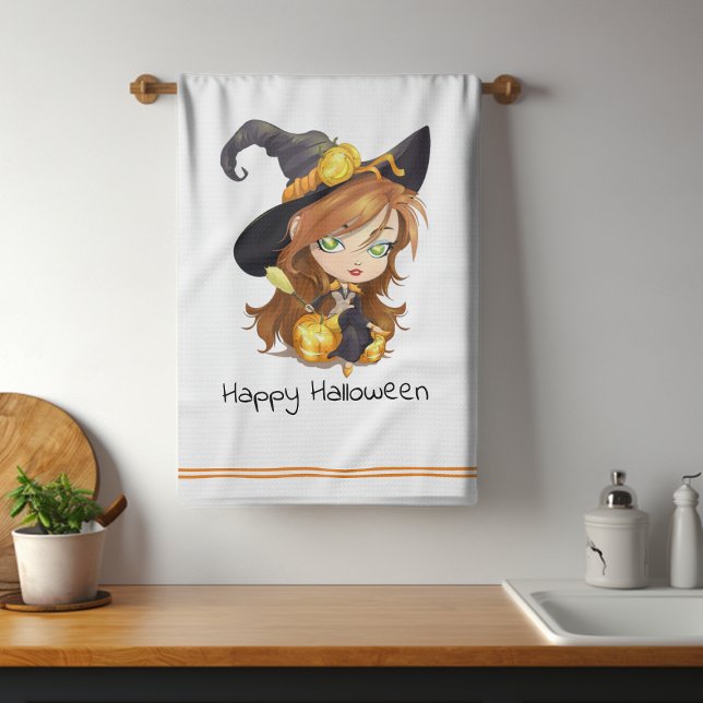 Paño De Cocina Hallo Queen Cute Witch | Halloween (Subido por el creador)