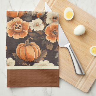 Paño De Cocina Halloween Antiguo Con Fantasma Y Flores