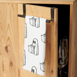 Paño De Cocina Halloween, Blanco Fantasma, Truco O Trato, Boo