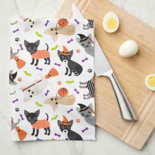 Paño De Cocina Halloween Chihuahua