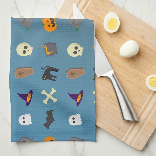 Paño De Cocina Halloween Cute Spooky Whimsical Funny Pattern (Doblado Cuarto)