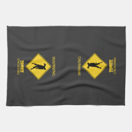 Paño De Cocina Halloween de advertencia zombi