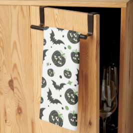 Paño De Cocina Halloween de calabaza y murciélagos modernos de 3 