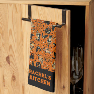 Paño De Cocina Halloween de estilo vintage personalizado