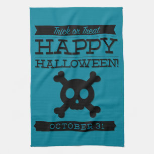 Paño De Cocina Halloween de retro tipográfico