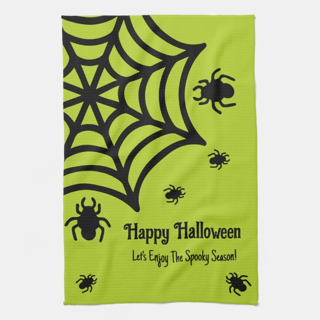 Paño De Cocina Halloween de Spiderweb personalizado (Vertical)