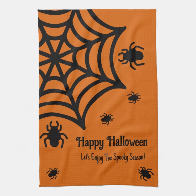 Paño De Cocina Halloween de Spiderweb personalizado (Vertical)