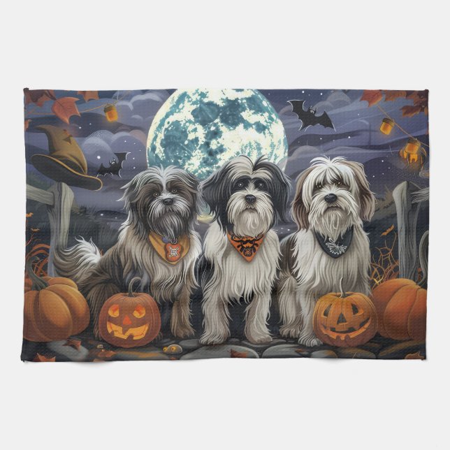 Paño De Cocina Halloween de terror tibetano espeluznante (Horizontal)