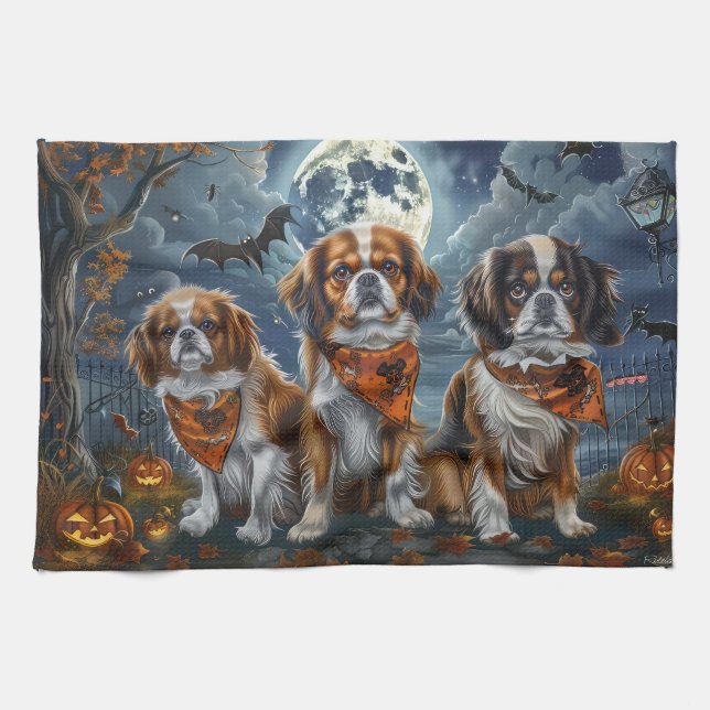 Paño De Cocina Halloween en español tibetano espeluznante (Horizontal)