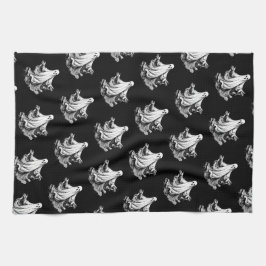 Paño De Cocina Halloween espeluznante con fantasmas blancos y neg