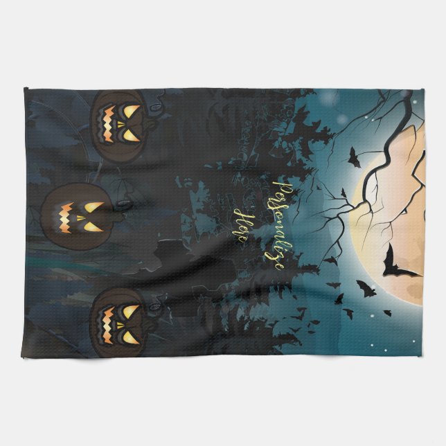 Paño De Cocina Halloween fantasmal (Horizontal)