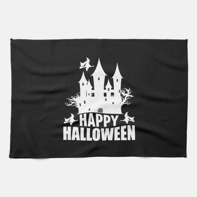 Paño De Cocina Halloween Feliz cumpleaños de Halloween (Horizontal)