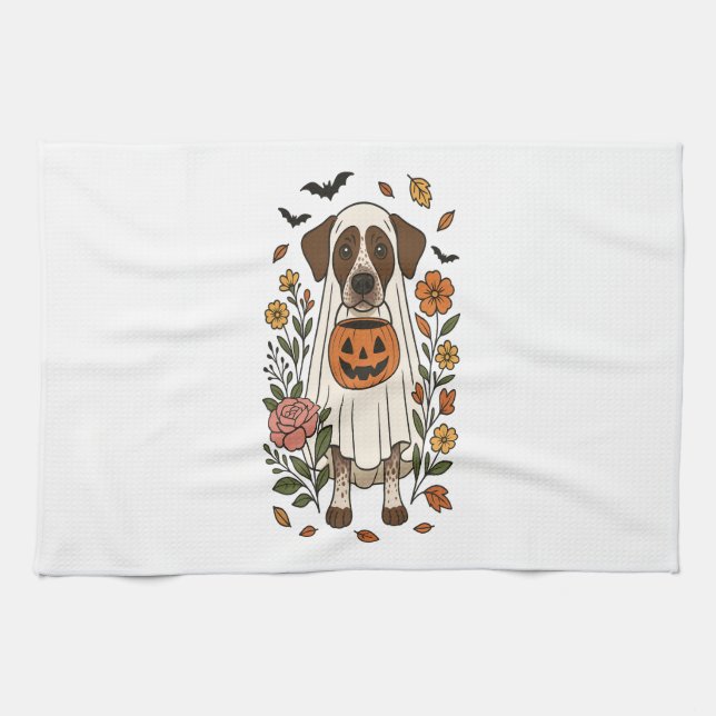 Paño De Cocina Halloween German Shorthal (Horizontal)