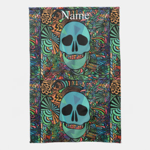 Paño De Cocina Halloween Hippie Skull Thunder_Cove