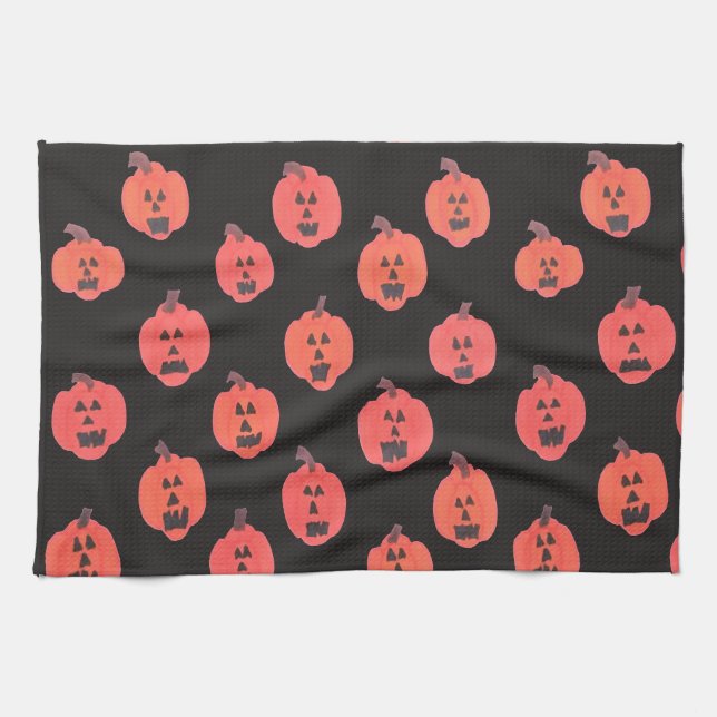 Paño De Cocina Halloween Jack o Lantern (Horizontal)