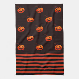 Paño De Cocina Halloween Jack O' Lantern Naranja Black Kitchen
