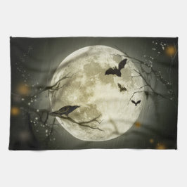 Paño De Cocina Halloween Moon Spooky Crows