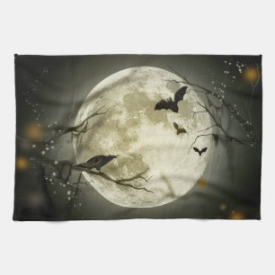 Paño De Cocina Halloween Moon Spooky Crows