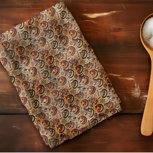 Paño De Cocina Halloween naranja café elegante