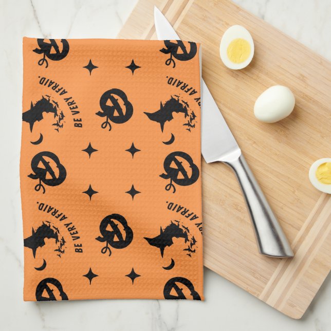 Paño De Cocina Halloween Naranja Spookan Bitch Pumpkin Witch (Doblado Cuarto)