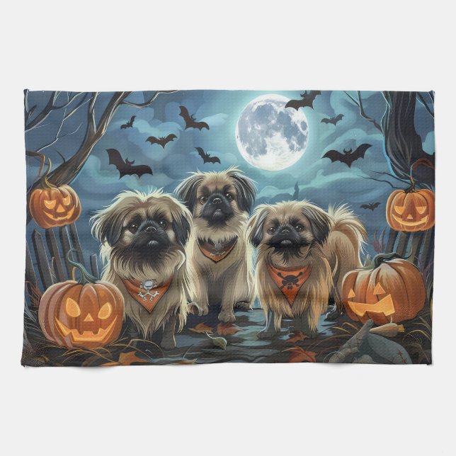 Paño De Cocina Halloween Pekingese Spooki (Horizontal)