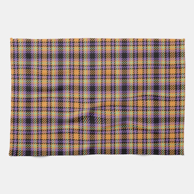 Paño De Cocina Halloween Plaid Tartan (Horizontal)
