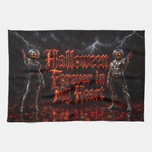 Paño De Cocina Halloween Por Siempre En Mi Corazón Calabaza Gótic