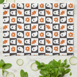 Paño De Cocina Halloween Retro Ghosts   Niños fantasmas de Pastel