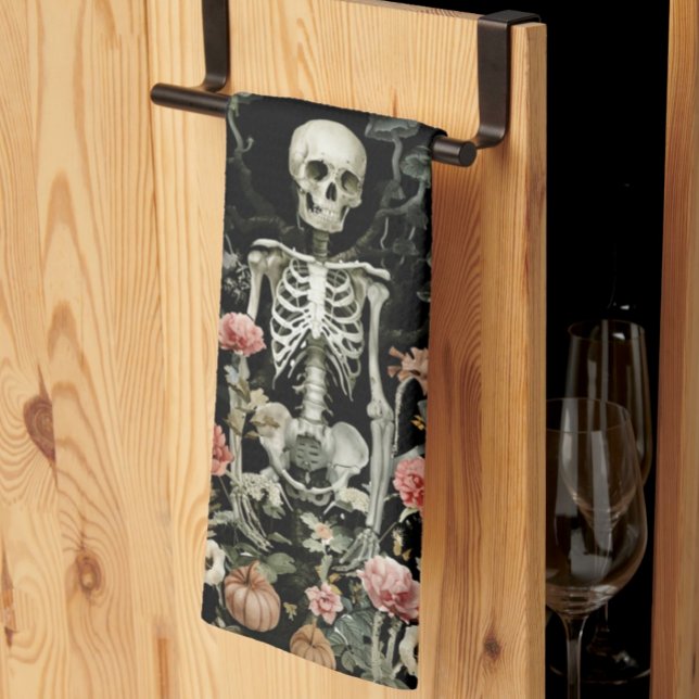 Paño De Cocina Halloween Skeleton Haunted Forest Black (Subido por el creador)