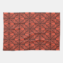 Paño De Cocina Halloween Spider Webs on Orange