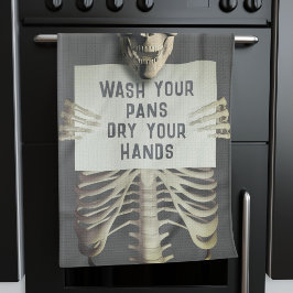 Paño De Cocina Halloween Spookan Skeleton Funny Lava tus Pantalon