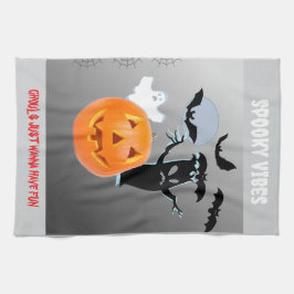 Paño De Cocina Halloween "Spooky Vibes", brillante y brillante,