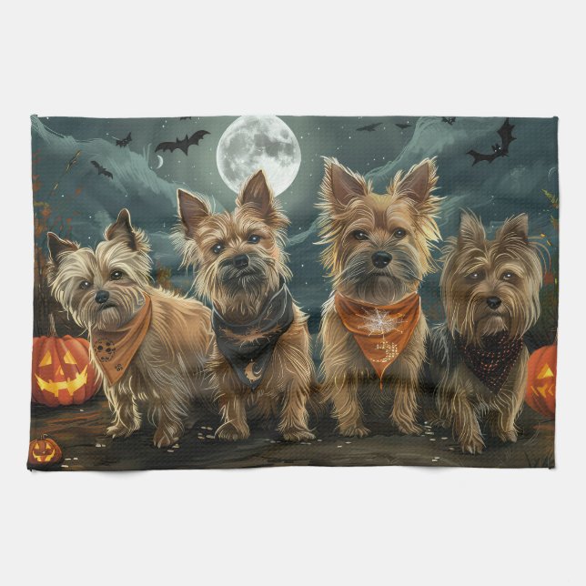 Paño De Cocina Halloween Terrier Australiano Spooki (Horizontal)