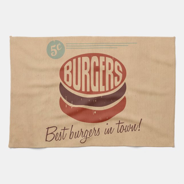 Paño De Cocina Hamburguesa retra (Horizontal)