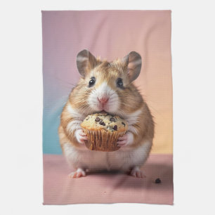 Paño De Cocina Hamster Cudo Con Pastel De Aleta De Chocolate