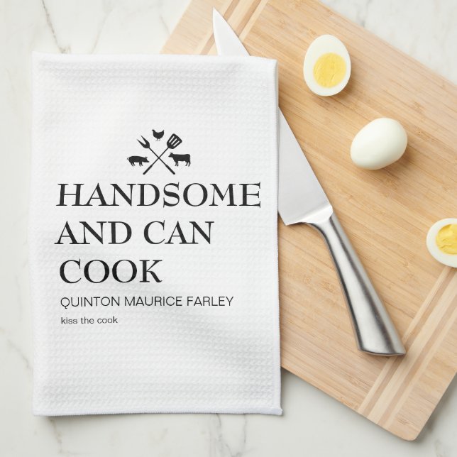Paño De Cocina Handsome and Can Cook (Doblado Cuarto)