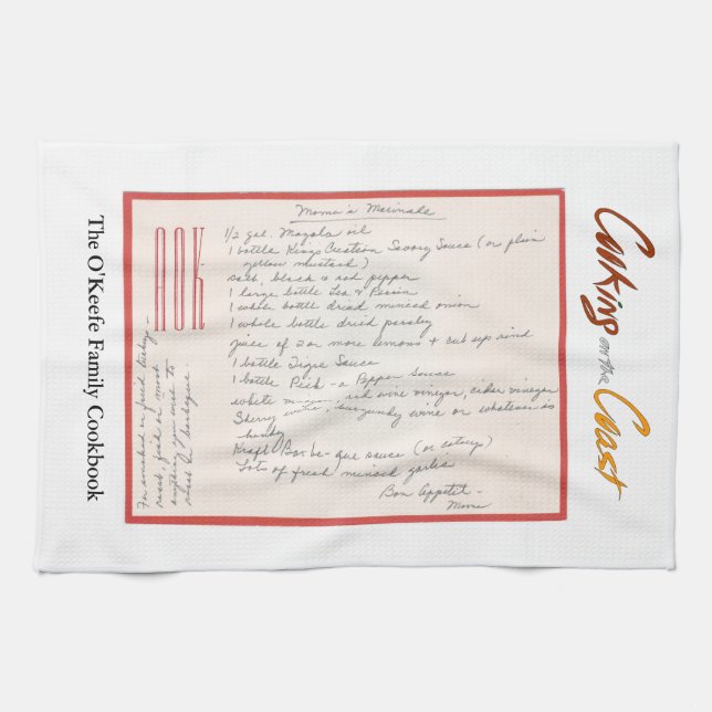 Paño De Cocina Handwritten Marinade Recipe de mamá (Horizontal)