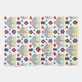 Paño De Cocina Hanukkah Hanukkiah Luminosa y brillante