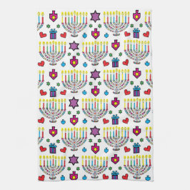 Paño De Cocina Hanukkah Hanukkiah Luminosa y brillante