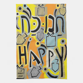 Paño De Cocina Hanukkah Happy Glitzy Art