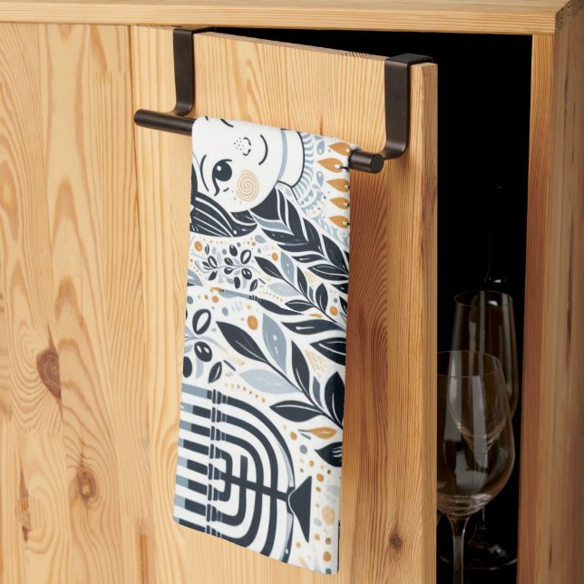 Paño De Cocina Hanukkah Sameach Glow Kitchen Toallas: Infunde tu (Pliegue de tercios)