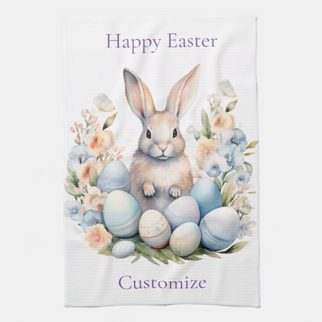 Paño De Cocina Happy Easter Bunny Basket Thunder_Cove (Vertical)