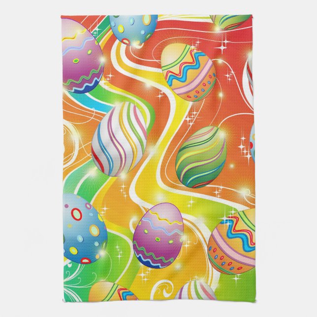 Paño De Cocina Happy Easter Eggs Festive Pattern (Vertical)