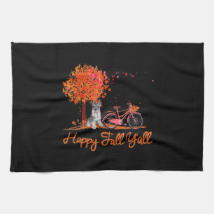 Paño De Cocina Happy Fall Yall Gracioso Schnauzer Dog Autumn Bicy